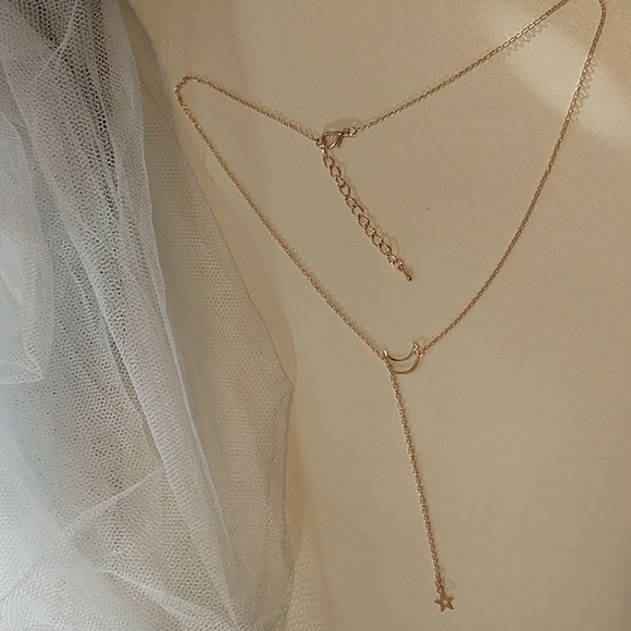 Gold Moon and Star Y Necklace! - Picture 5 of 8